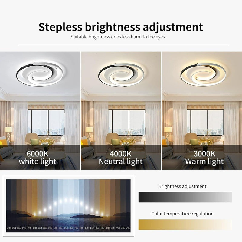 Modern LED Ceiling Light 36W 50cm with Remote Control Geometry Round