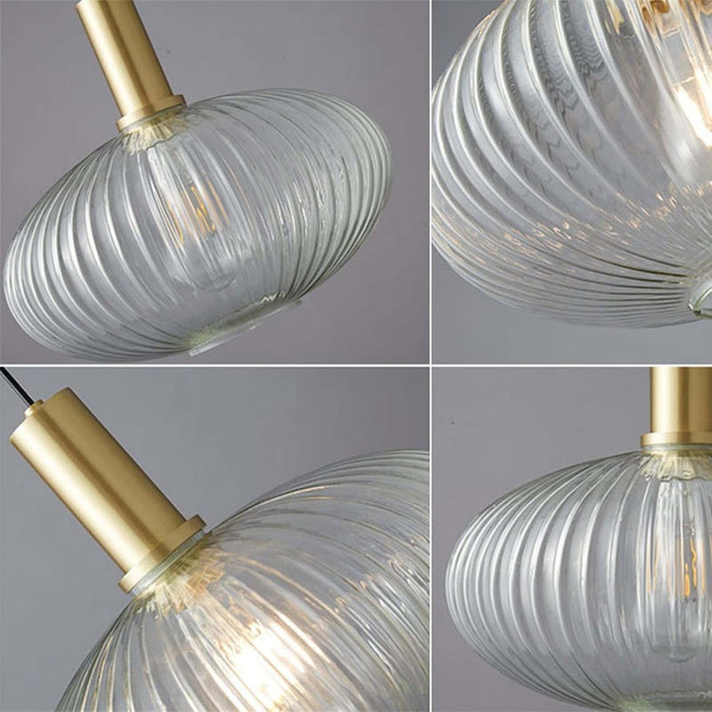 Clear Glass  Bronze Pendant Light