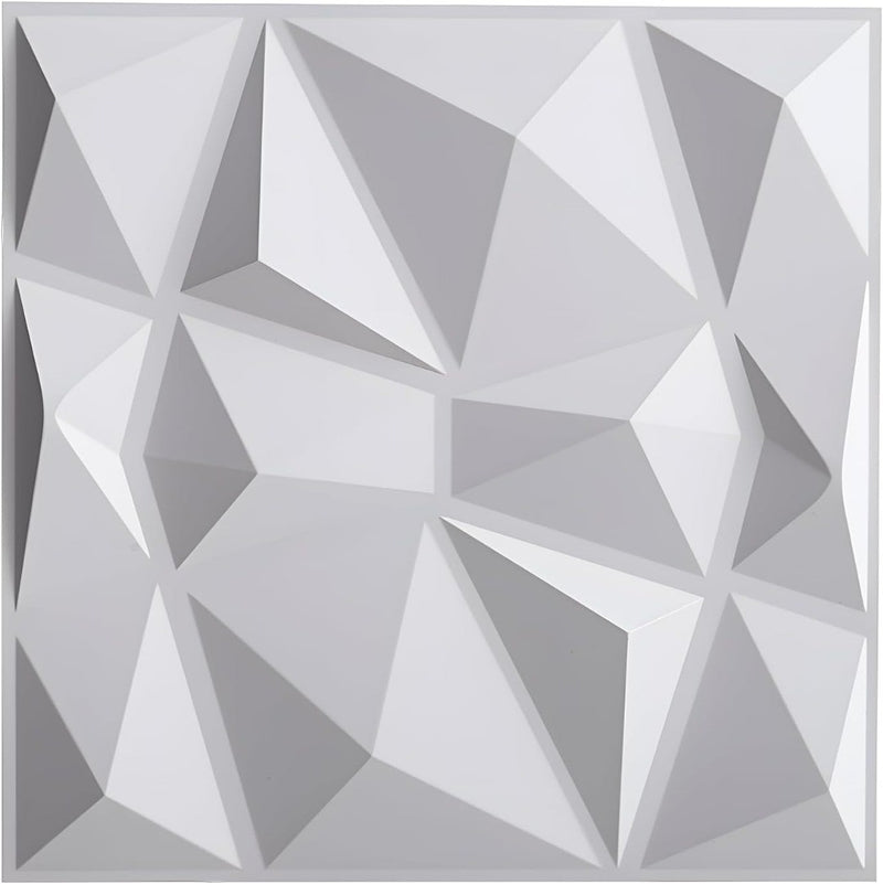 Warmiehomy 3D Wall Panels 12 Pack Wall Decorative Diamond Wall Tiles