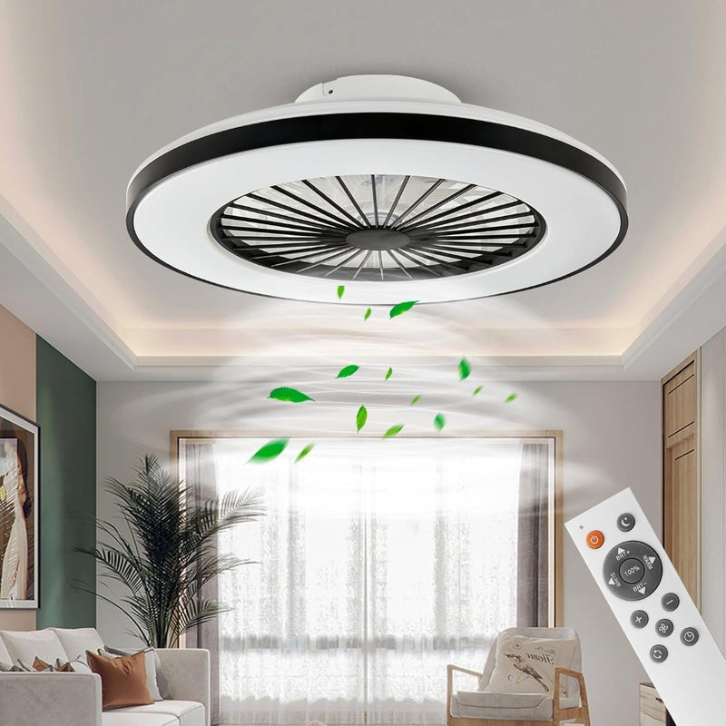 LED Ceiling Light with Fan Dimmable Black