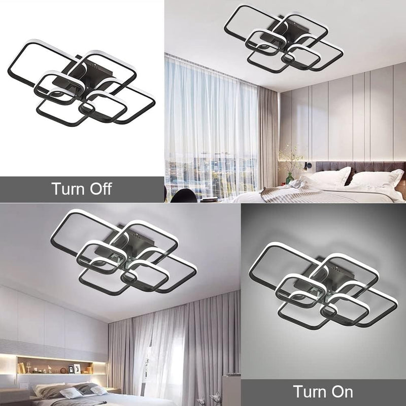 Modern LED Ceiling Light with 6 Squares, 102W  Light