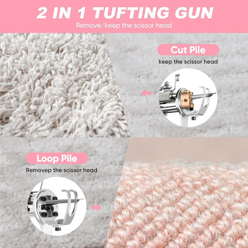 Rug Tufting Gun and Trimmer Kit - PINK