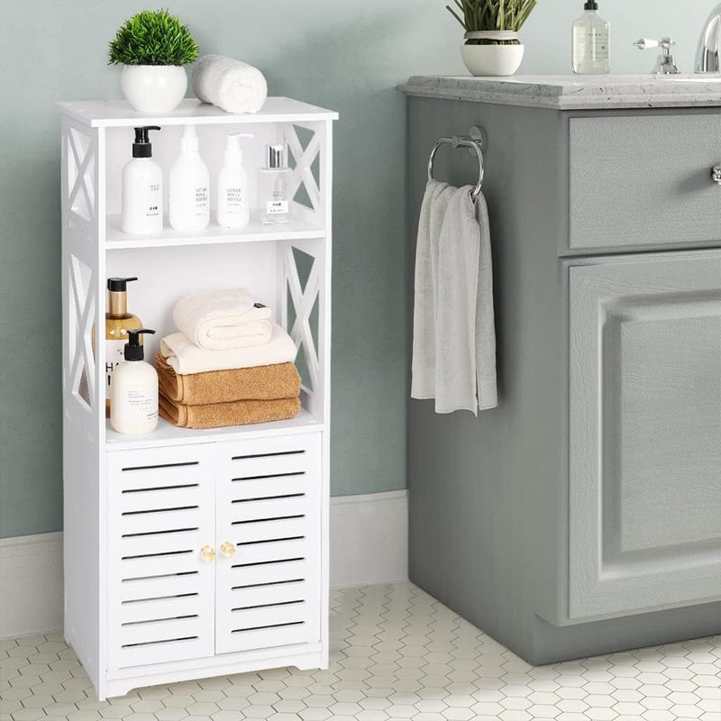 Bathroom Floor Storage Cabinet Shelf Rack