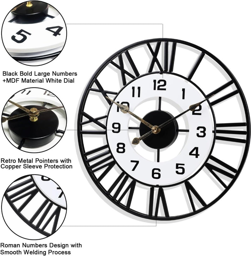 Wall Clock 16 Inch for Living Room Decor