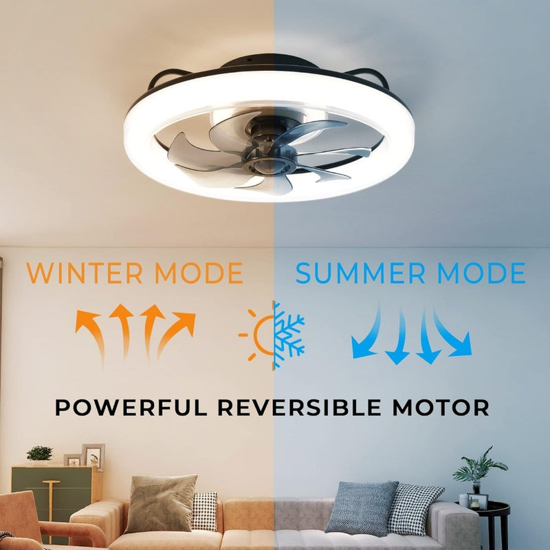 LED Ceiling Fan with App Control - Black