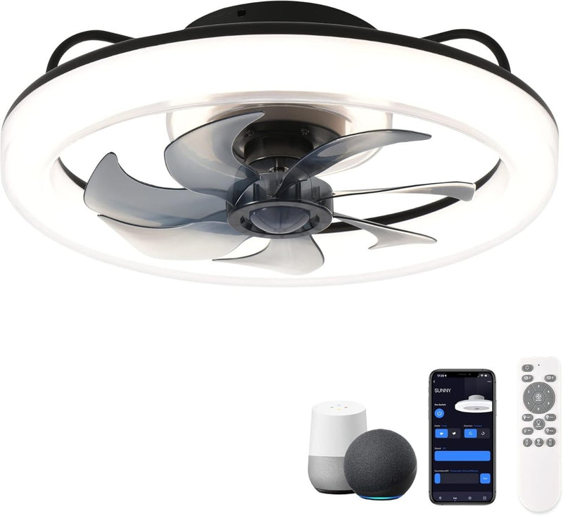 LED Ceiling Fan with App Control - Black