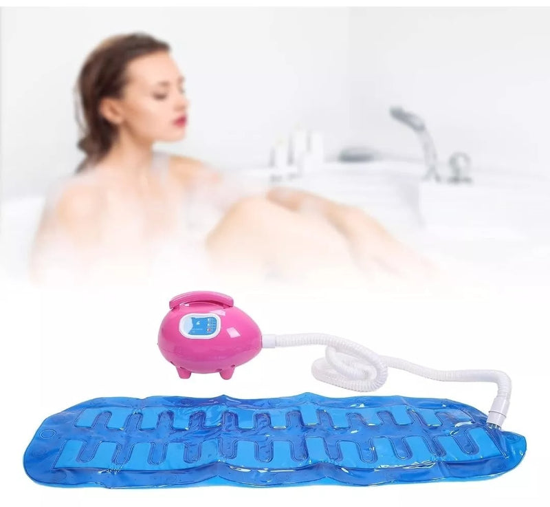 Electric Bathtub Bubble Massage Mat PINK Portable Spa Bath Massager