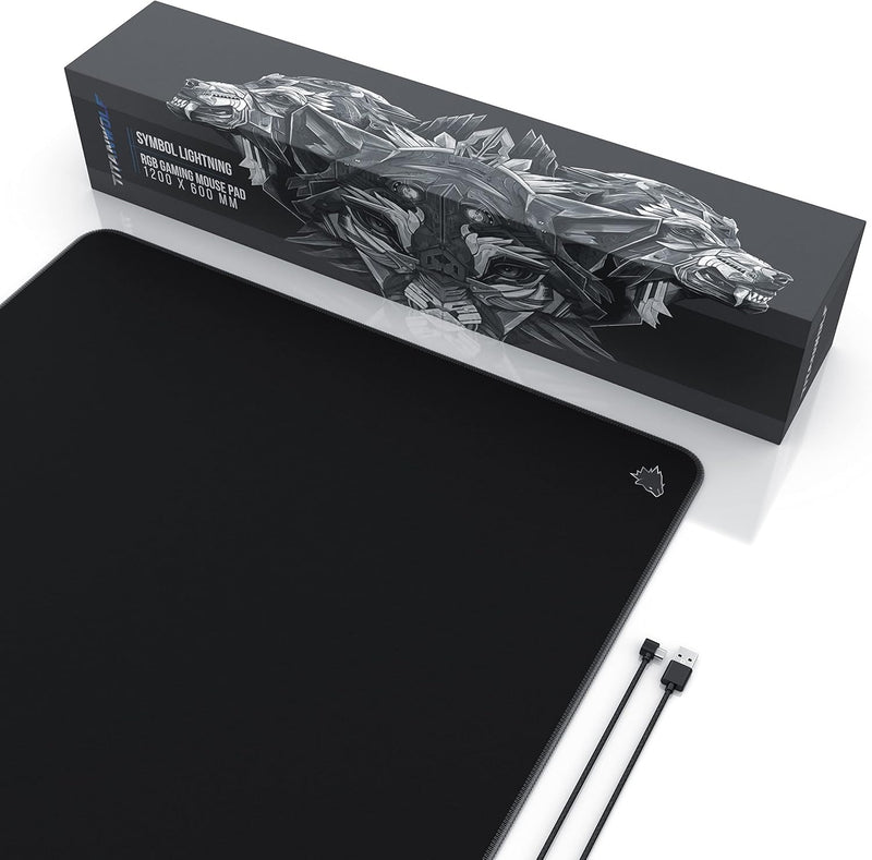 RGB Gaming Mouse Mat - 1200x600mm - TITANWOLF