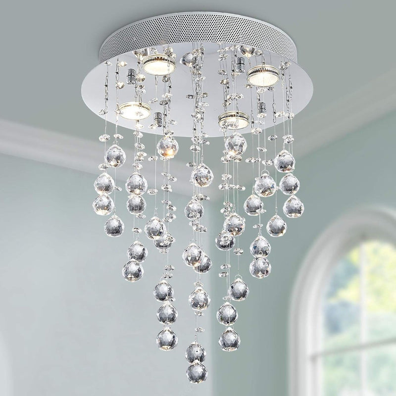 Bestier Modern Crystal Raindrop Chandelier