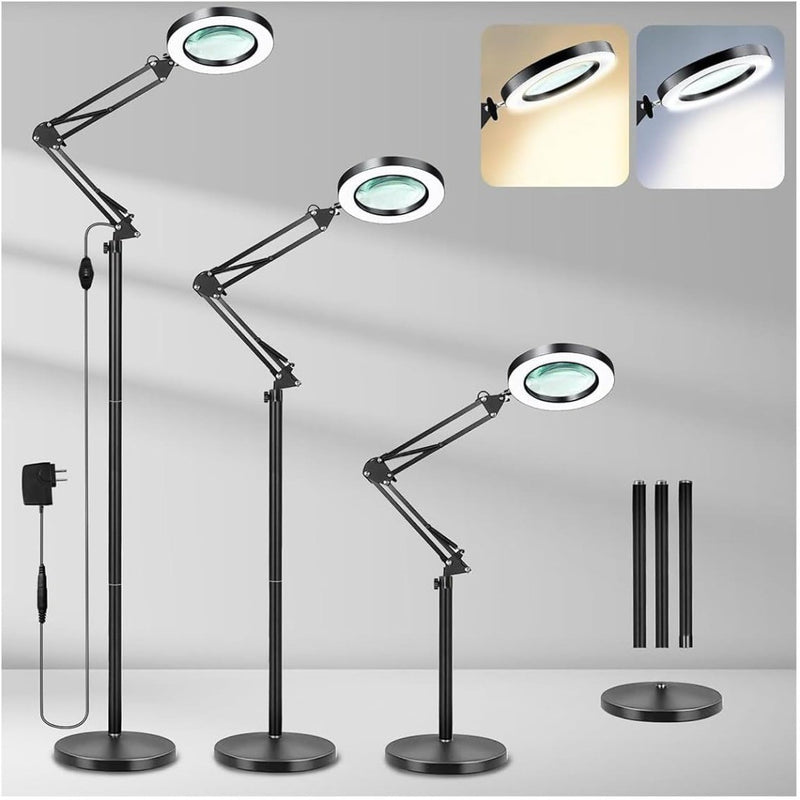 8X Magnifying Floor Lamp 2 Colour Modes