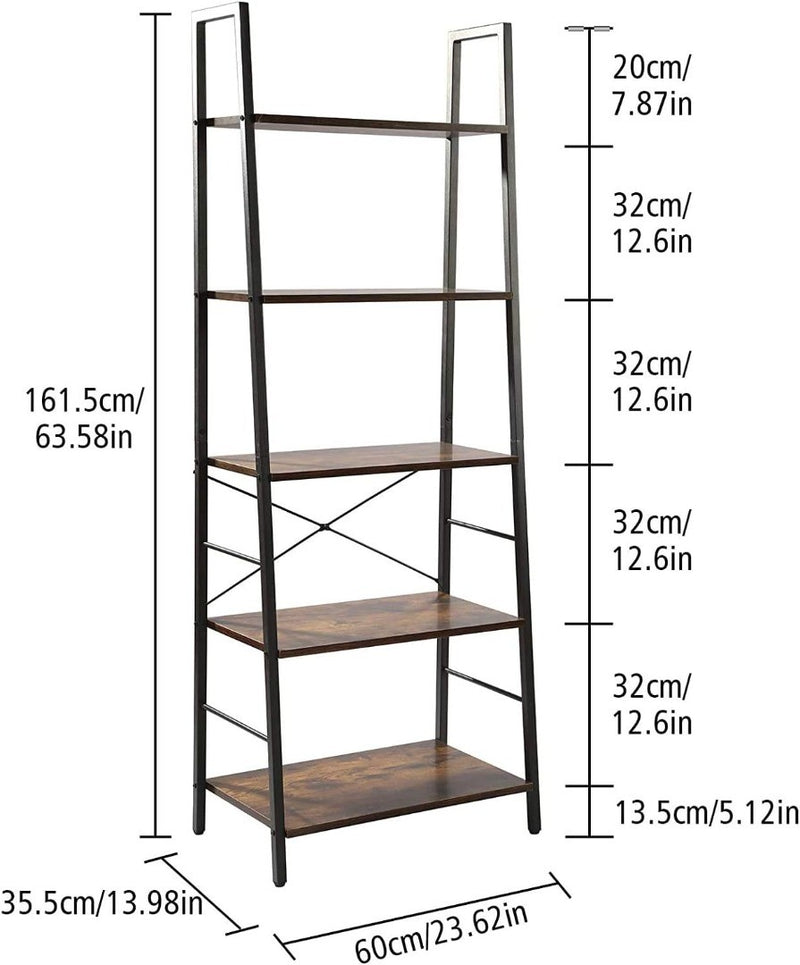 HOMEFORT Ladder Shelf, 5-Tier Bookshelf