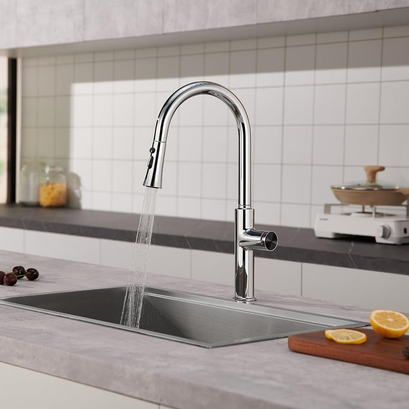 Kitchen Sink Taps Mixer with Pull Out Spray (Chrome)