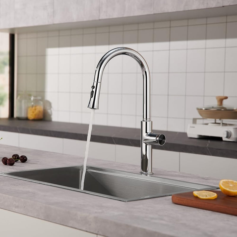 Kitchen Sink Taps Mixer with Pull Out Spray (Chrome)