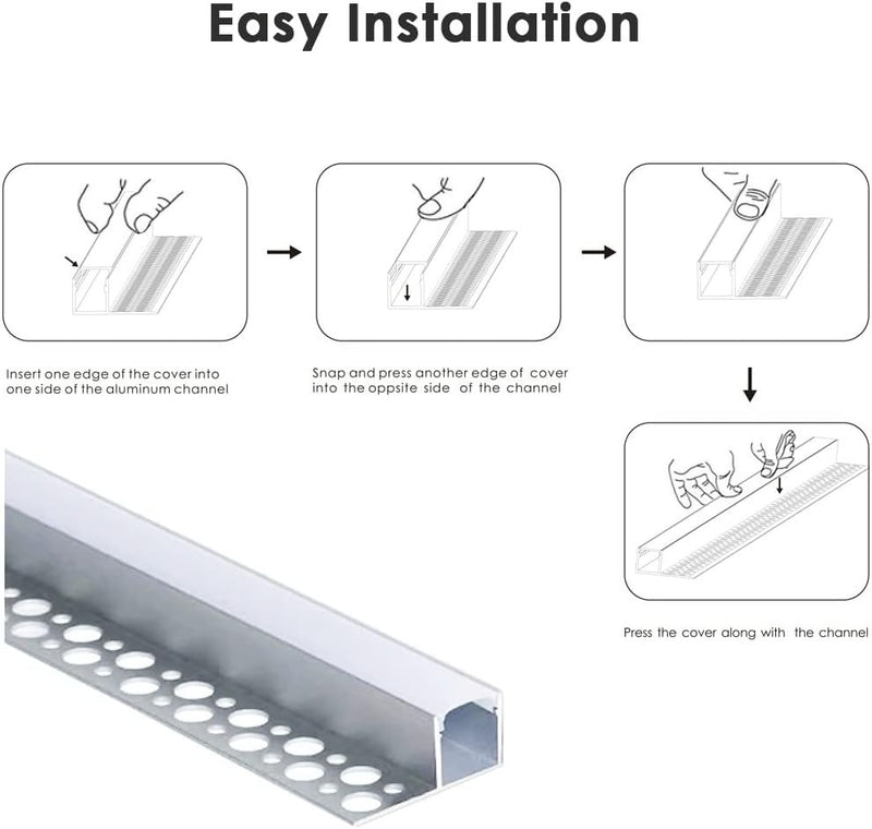 Besseto LED Tile Profile 3.3 ft/1 Metre 6 Packs