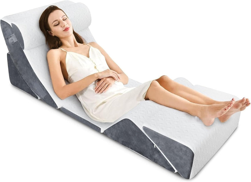 Bed Wedge Pillow Set Memory Foam 6 PCS Jolitac