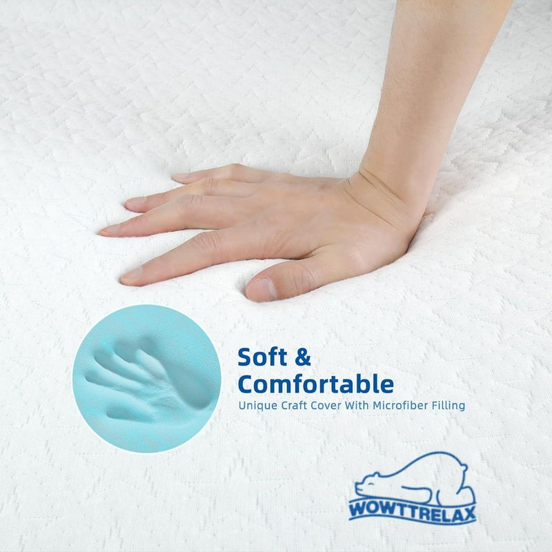 Mattress Topper 2 Inch Memory Foam Single White wowttrelax