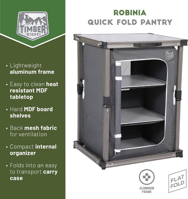 Robinia Quick Fold Camp Pantry Grey Timber Ridge