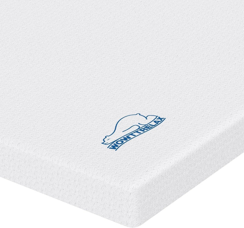 Mattress Topper 2 Inch Memory Foam Single White wowttrelax