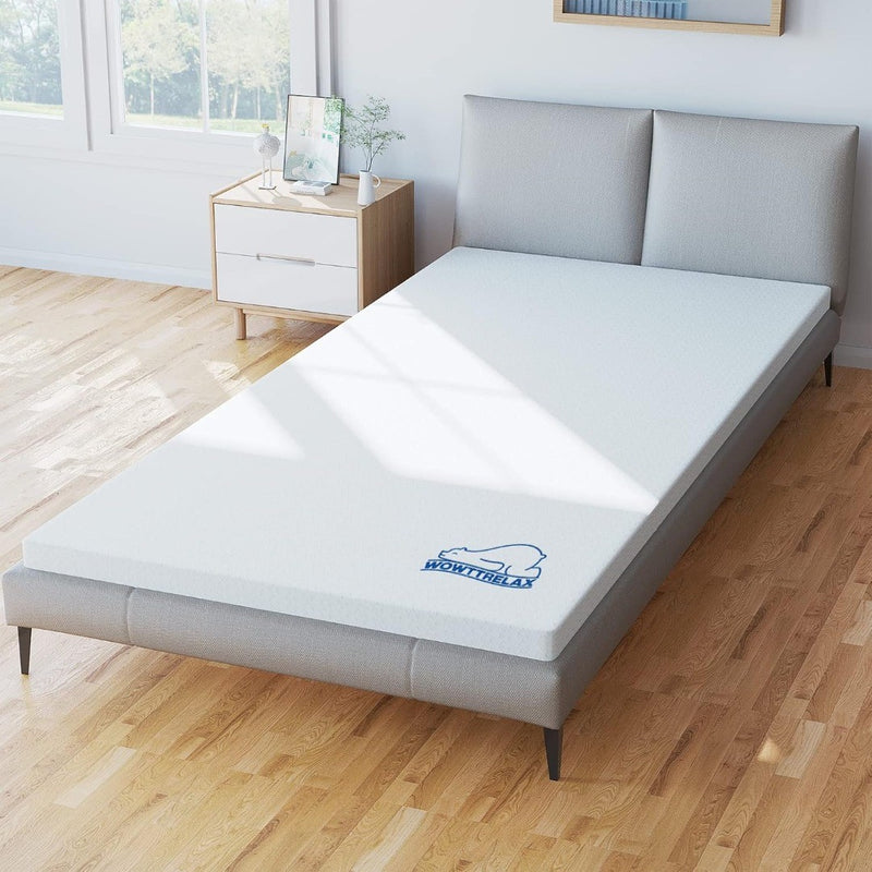 Mattress Topper 2 Inch Memory Foam Single White wowttrelax