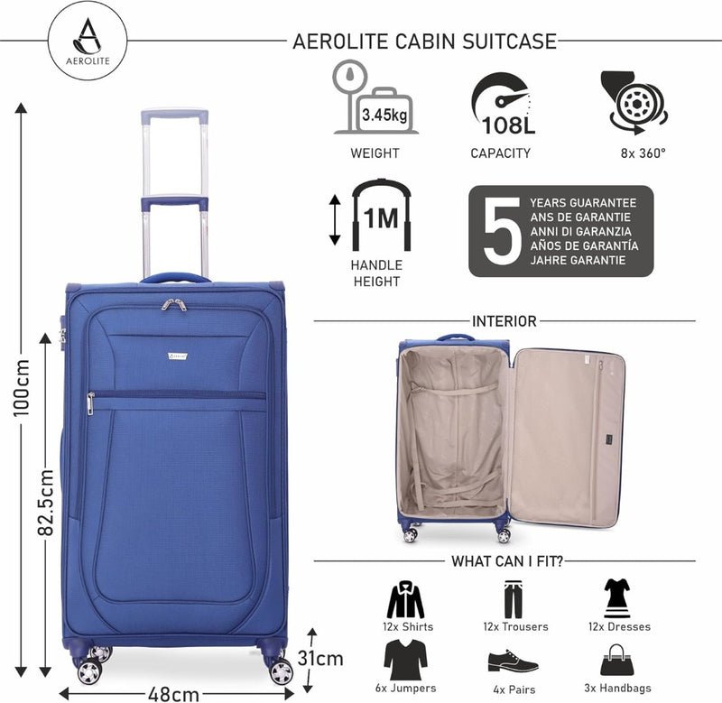 Suitcase with TSA Lock 30" Strong & Light