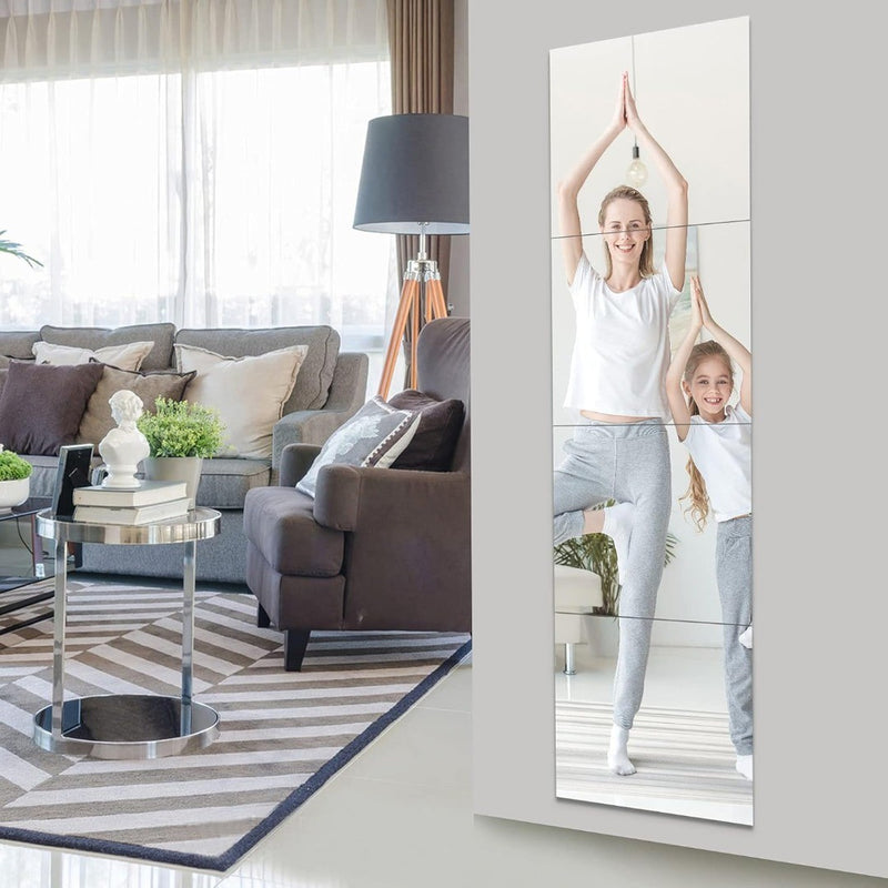 Full Length Mirror Tiles - 30x30cm - 4 Pack - Self Adhesive