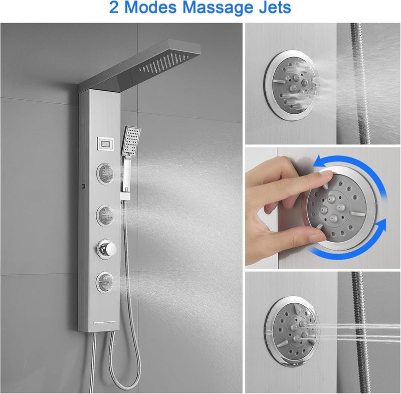 Shower Panel Without Tap 5 Functions Shower