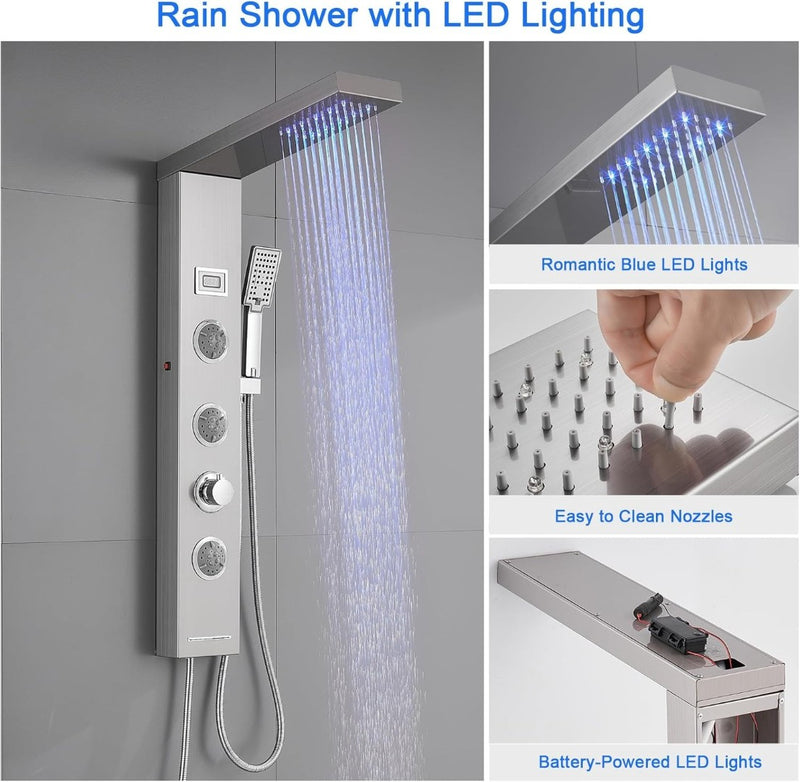 Shower Panel Without Tap 5 Functions Shower