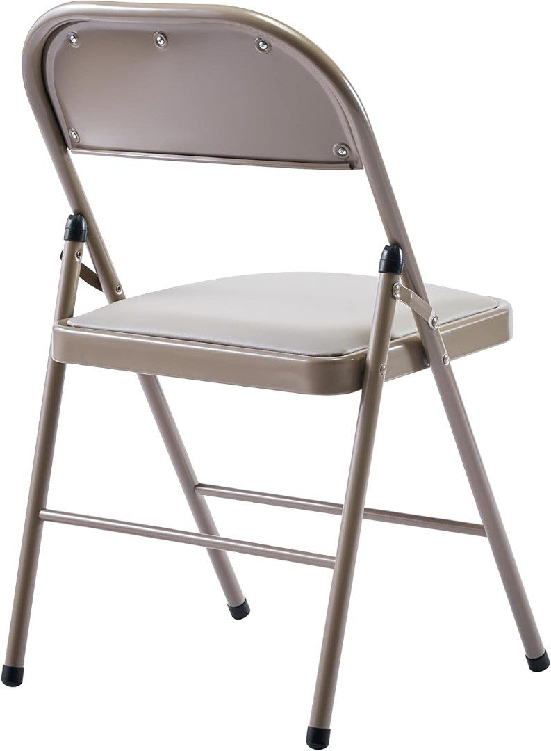 4pcs PU Folding Chairs Indoor Stable Metal Frame