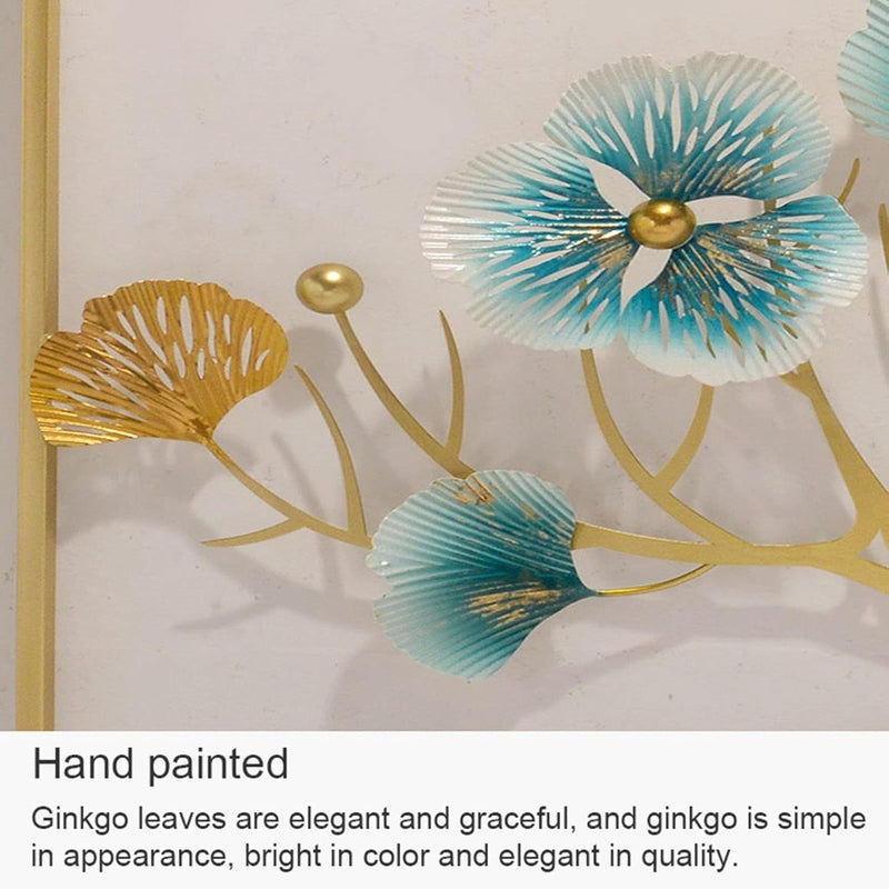 3D Ginkgo Leaf and Deer Metal Wall Art, 3Pcs