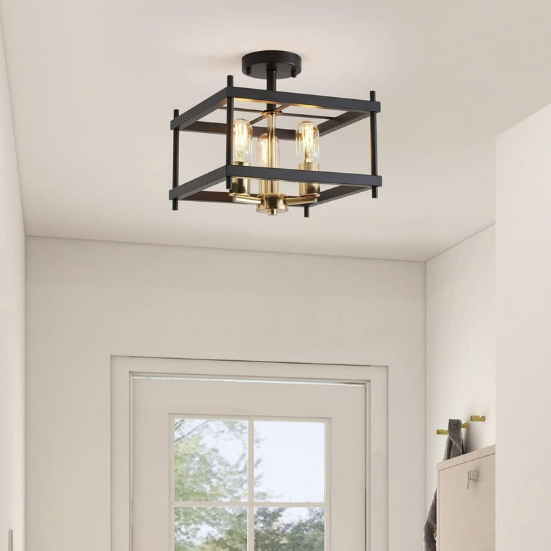 Ceiling Light - Saint Mossi Light with a Metal Frame in Gold & Black Finish .