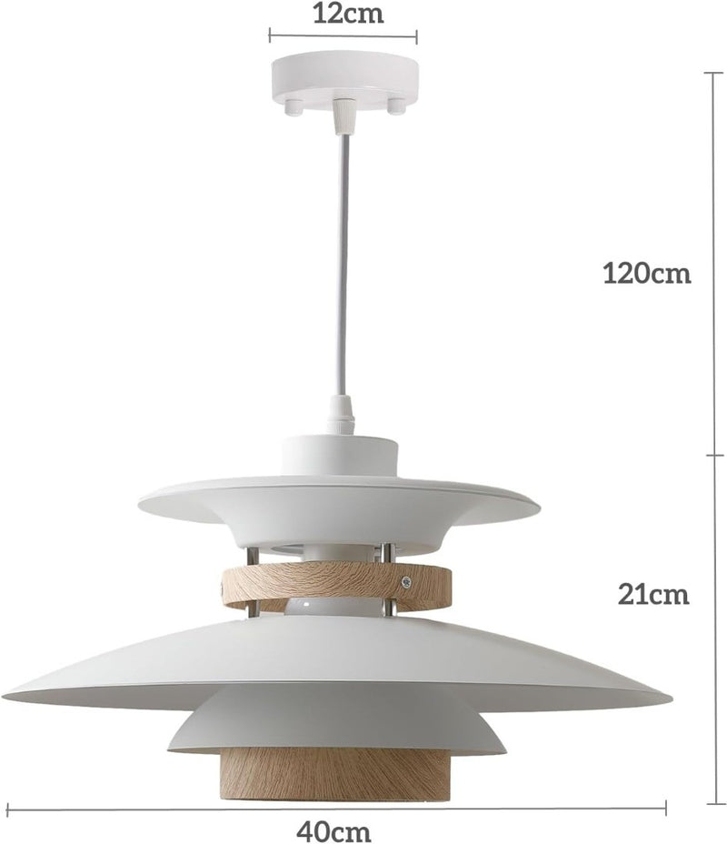 Pendant Lamp 40cm Aluminum and Wood