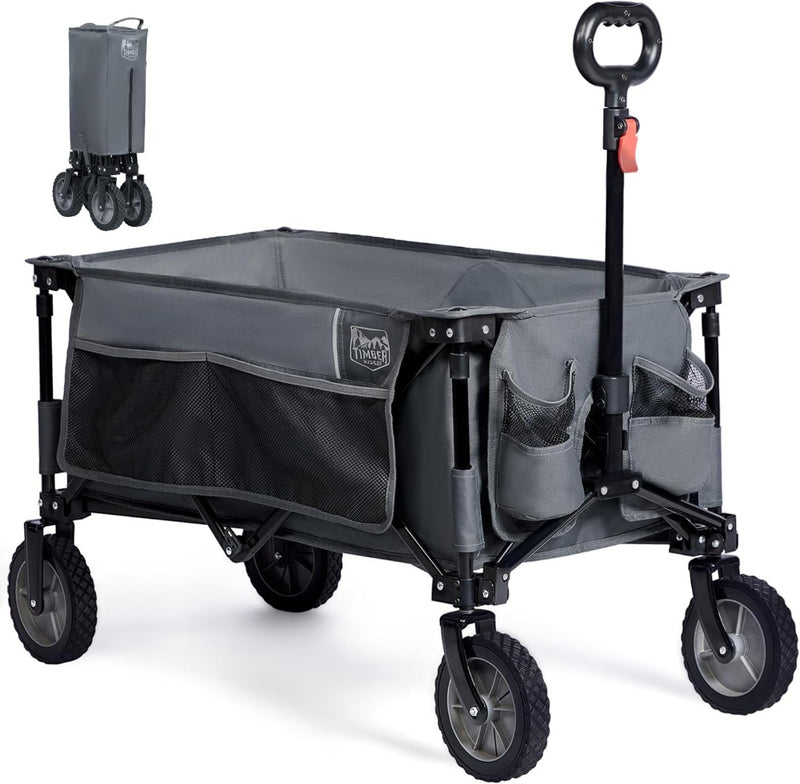 TIMBER RIDGE Festival Trolley on Wheels with Adjustable Handle, Collapsible