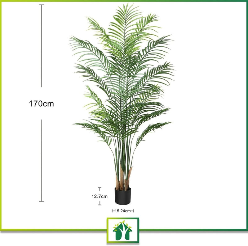 CROSOFMI Artificial Areca Palm Tree 170CM Fake Tropical Palm Plant Perfect Faux