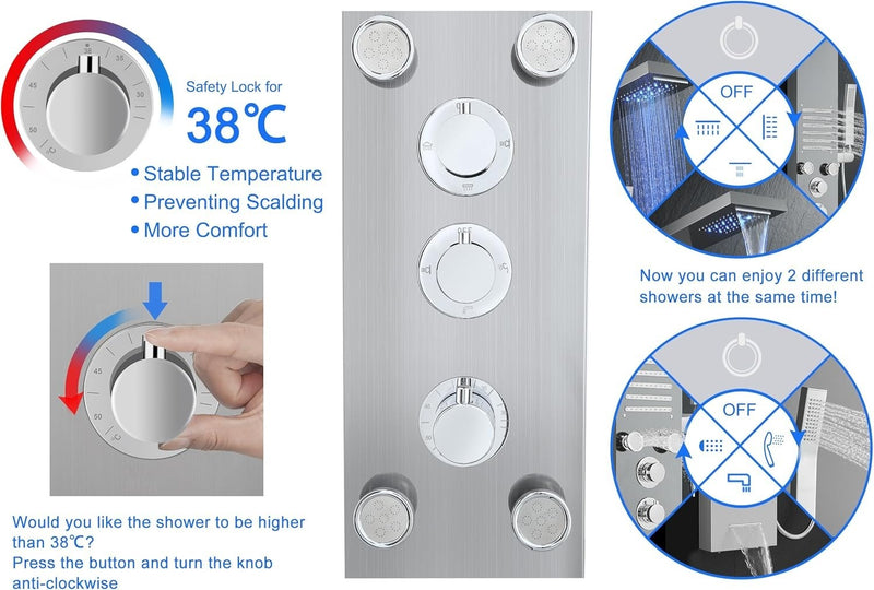 Thermostatic Shower Panel