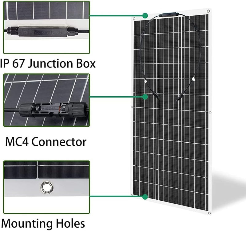 Flexible Solar Panels 2x 100W 24V/12V