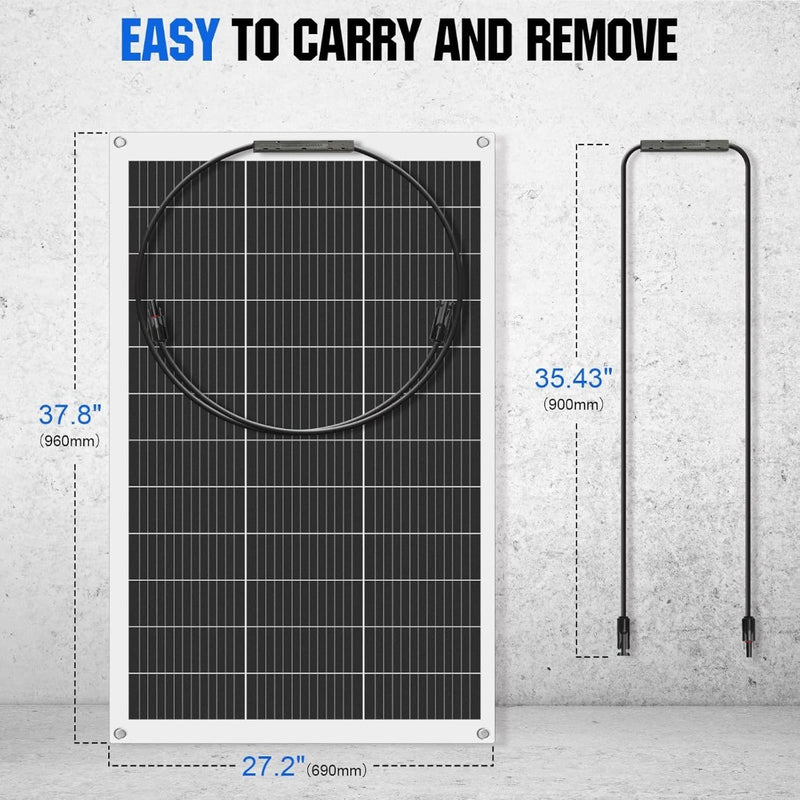 ECO-WORTHY 130W 12 Volt Super Flexible Monocrystalline Solar Panel