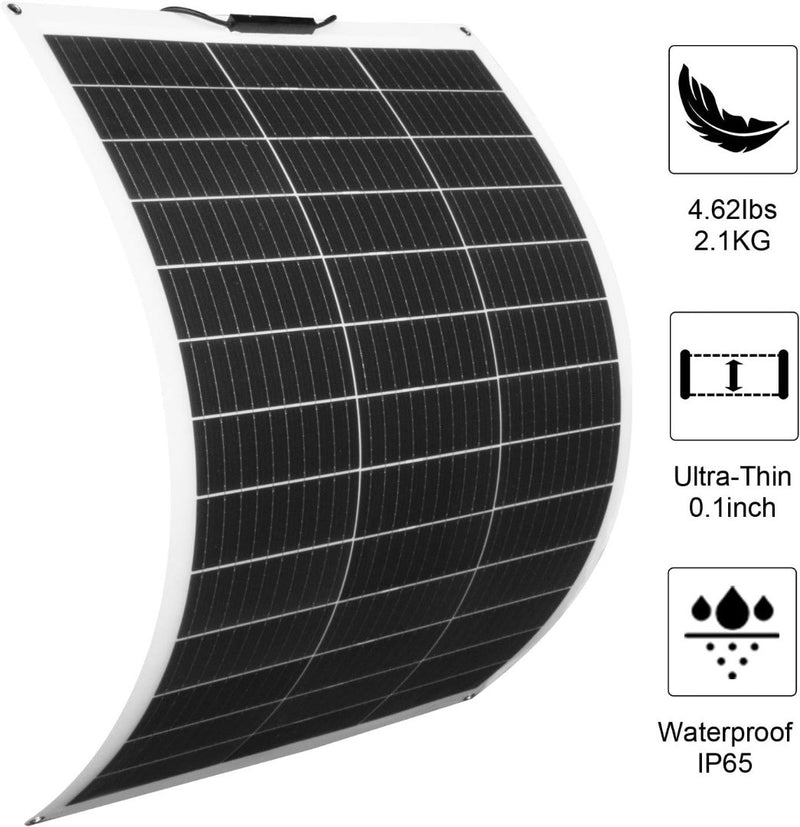 ECO-WORTHY 130W 12 Volt Super Flexible Monocrystalline Solar Panel