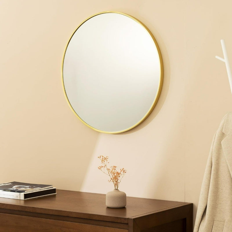 Round Mirror 60cm 24 inches Large Circle Wall Mirror for Bathroom