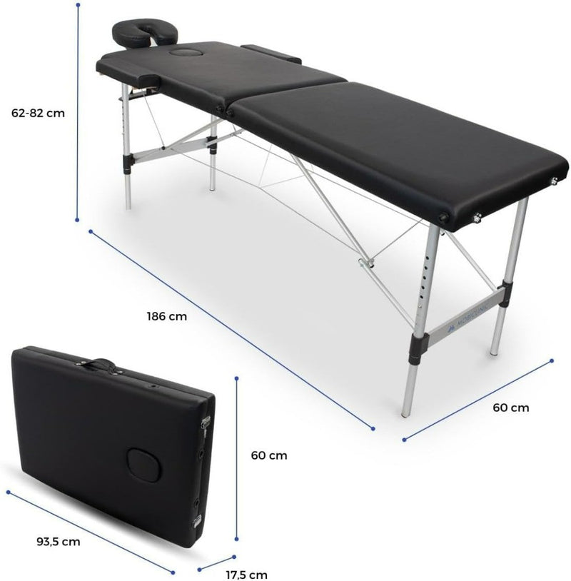 Massage Table- massage Bed with Adjustable Height in Black