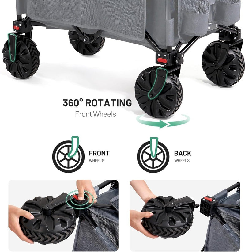 Festival Trolley - Detachable Wheels - 100kg Capacity - Folding - Grey