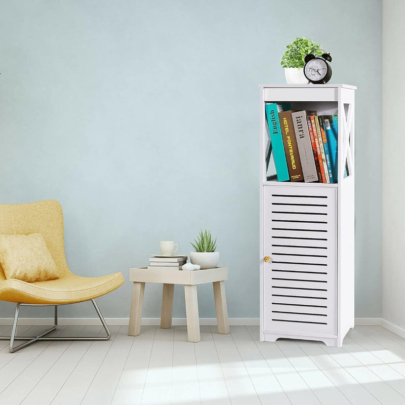 Bathroom Cabinets White Storage Shelf Organizer Cupboard White