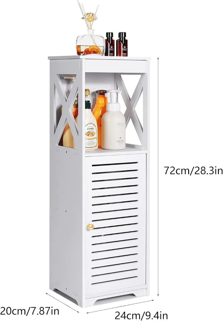 Bathroom Cabinets White Storage Shelf Organizer Cupboard White