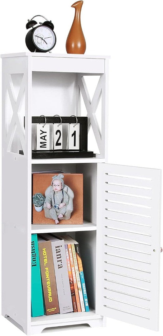 Bathroom Cabinets White Storage Shelf Organizer Cupboard White