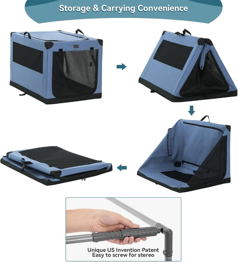 Portable Dog Crate, Adjustable Fabric Cove