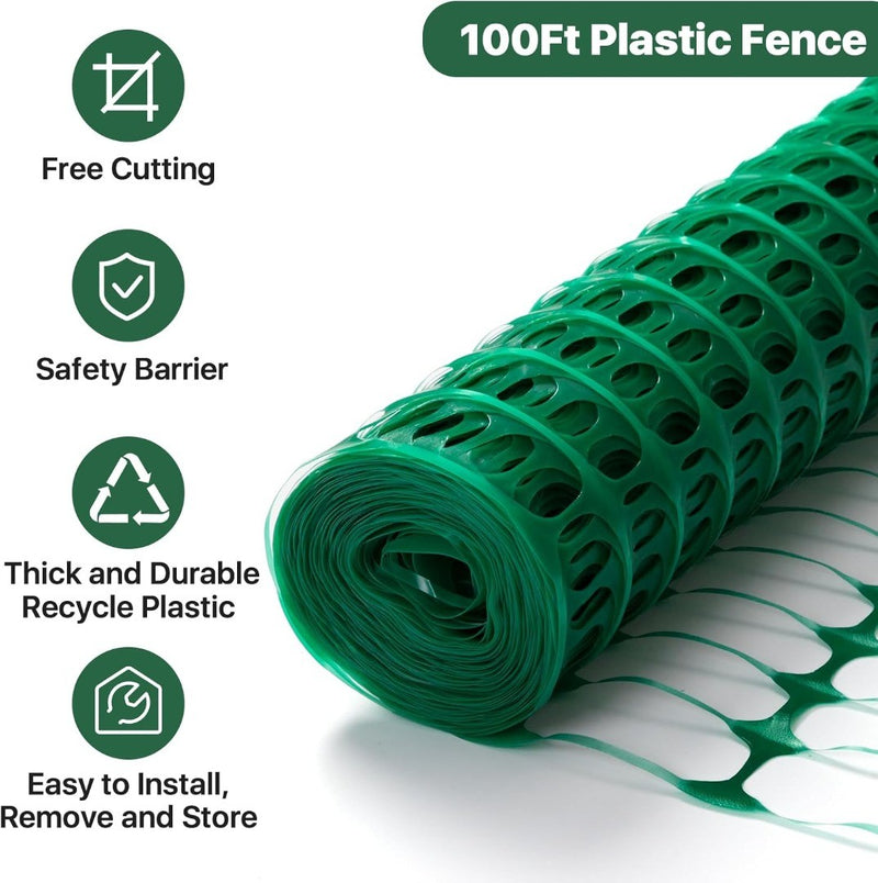 Barrier Fencing Mesh Garden Fence 1M x 30 M with 25 Fencing Pins