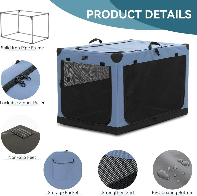 Portable Dog Crate, Adjustable Fabric Cove