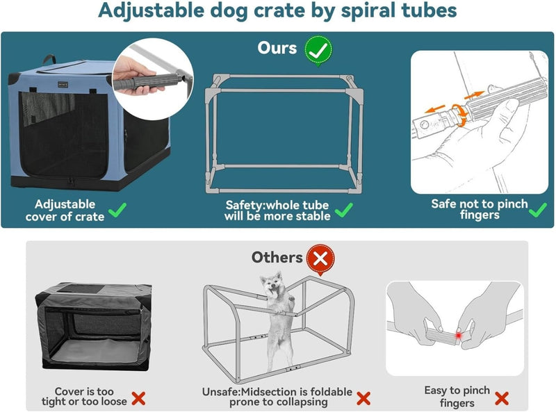 Portable Dog Crate, Adjustable Fabric Cove