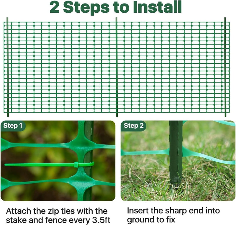 Barrier Fencing Mesh Garden Fence 1M x 30 M with 25 Fencing Pins