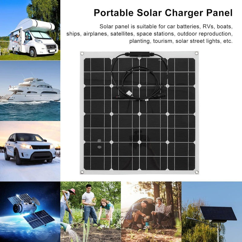 Flexible Solar Panel, Weatherproof  Foldable Solar Charging Cell, 50W