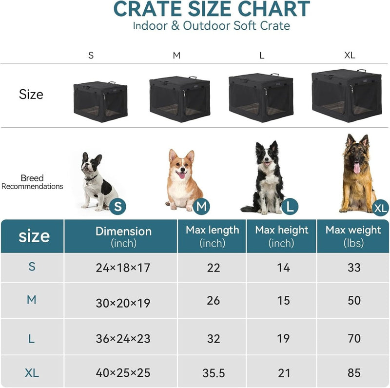 Dog Crate Large Portable Travel Crate Sturdy Frame 76 X 50 X 49CM